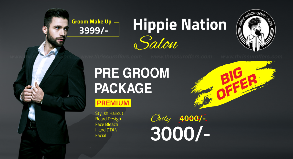 Groom Makeup Services in Thrissur - PRE GROOM PACKAGE - Kuriachira